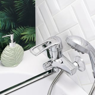 Смеситель для ванны с душем BOOU B8206-18F хром